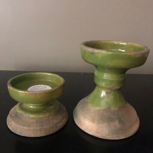 Pottery Barn Tuscan Pillars - Green Apple